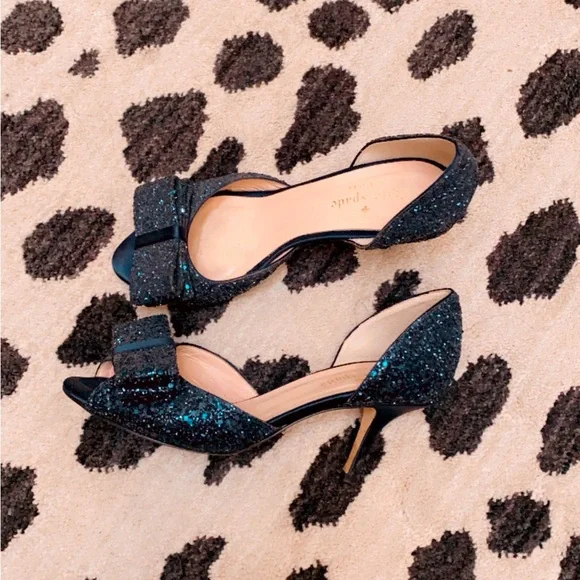 Kate Spade glitter bow pumps - Picture 1 of 3